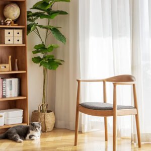 Solid ash wood armchair with modern minimalist design