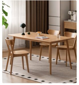 White oak solid wood chair with natural finish and ergonomic design